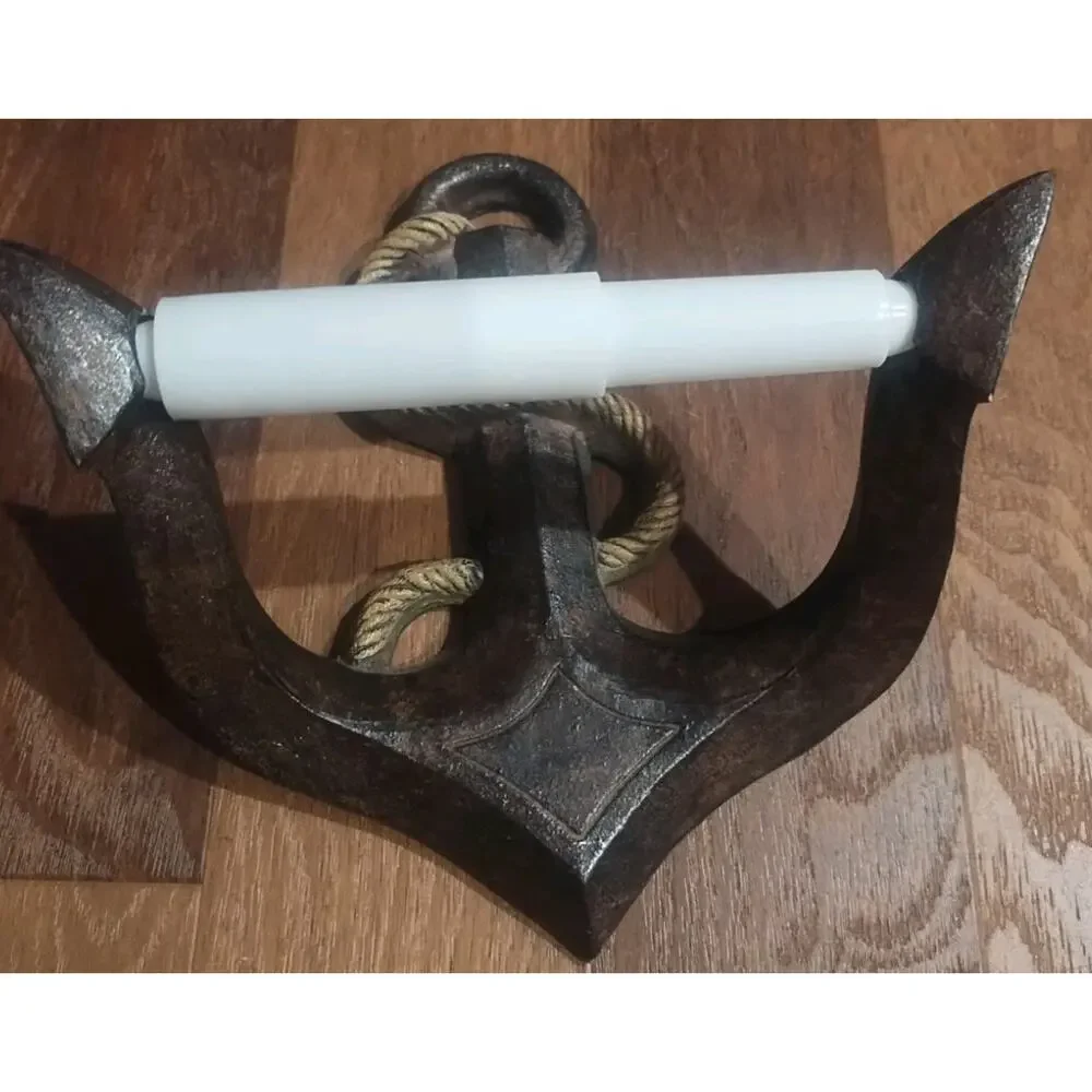 Resin Anchor Toilet paper Holder Nautical Beach Coastal Bathroom Decor Boat